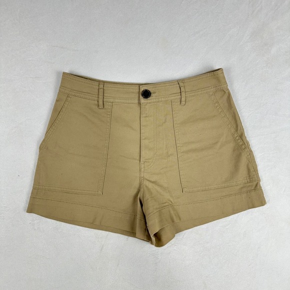 H&M Women's Khaki Cargo Shorts Size 8 Utility Pocket Casual Summer - Picture 1 of 13